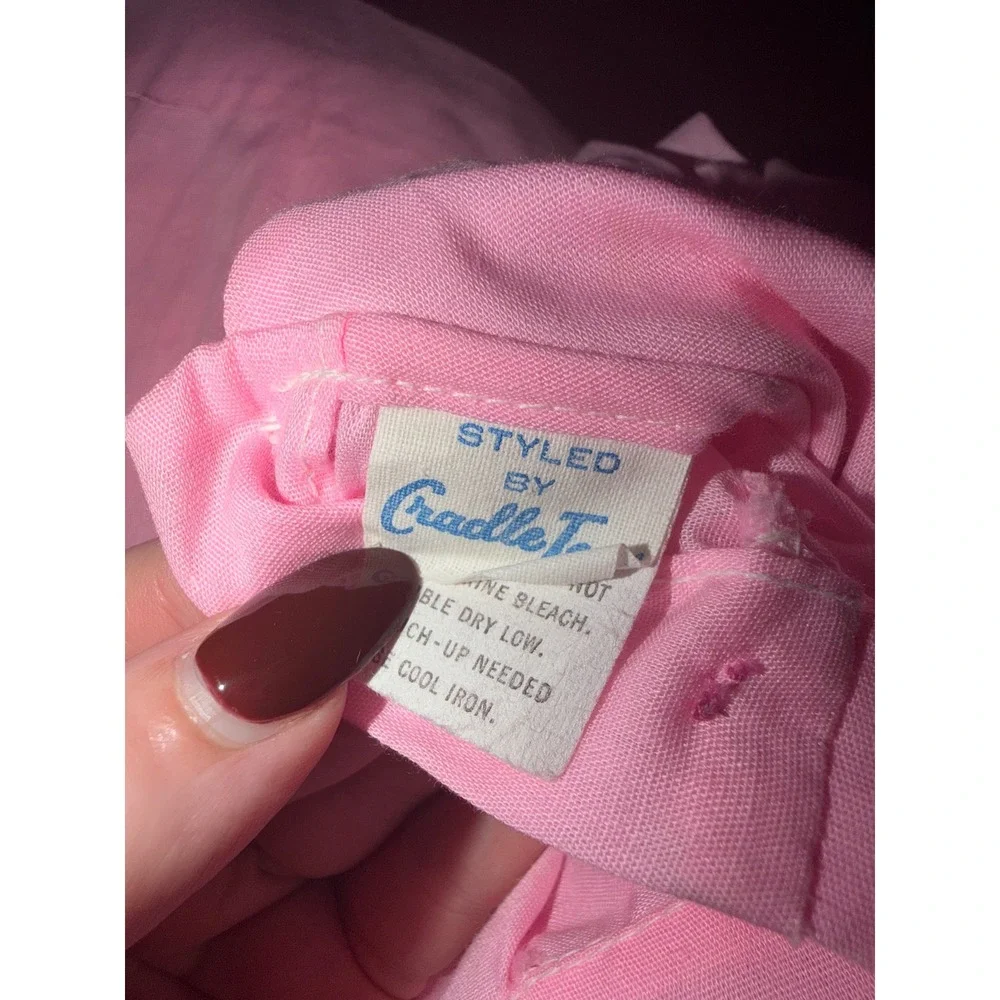 Cradle Tyme Vintage Dress/Shirt Baby Girls Pink Duck Embroidered 12-18 Months